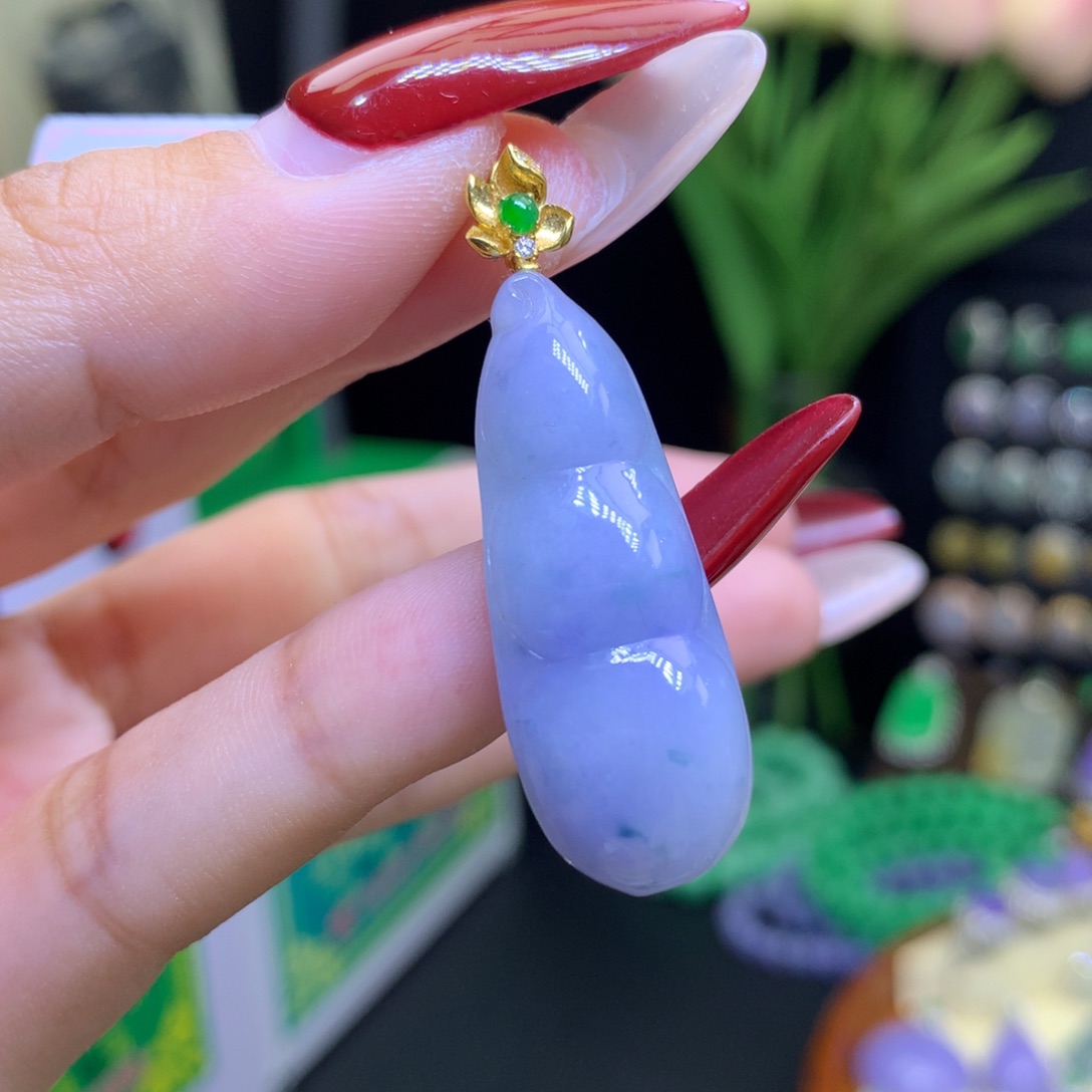 翡翠颈饰18K金镶嵌天然