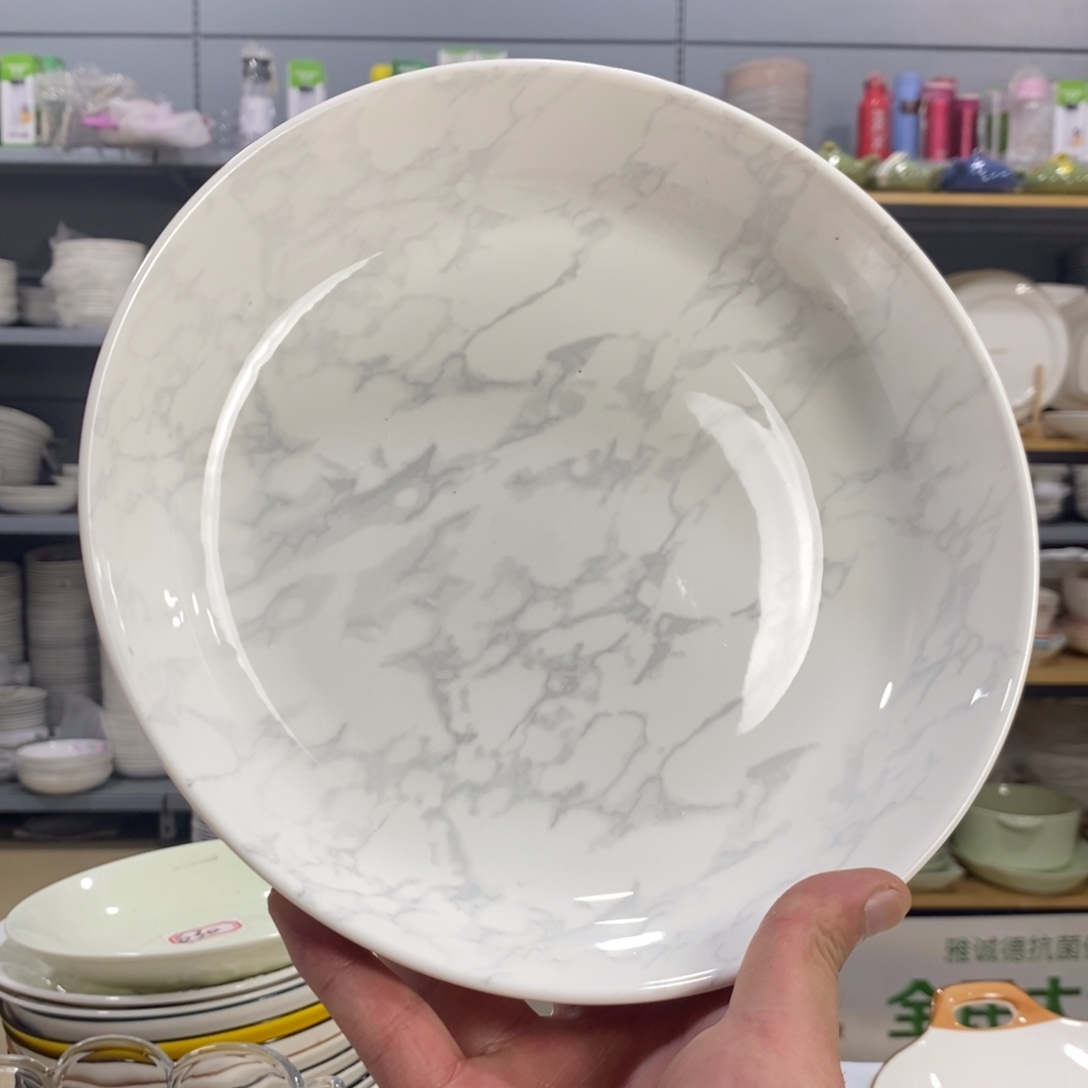 日***心搪瓷1612号5个装9寸大理石圆盘