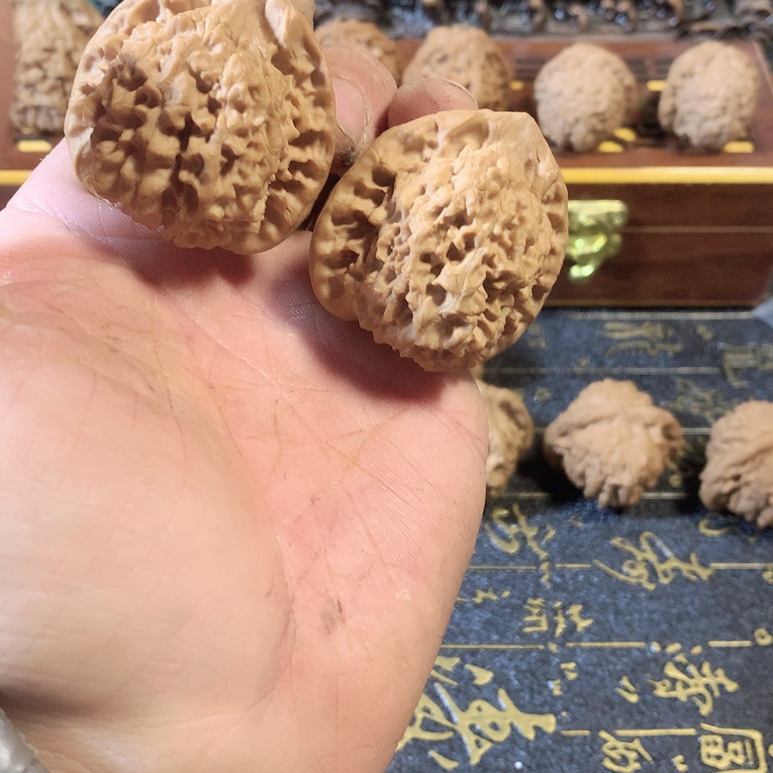 桃核吊坠文玩核桃麒麟纹官帽43