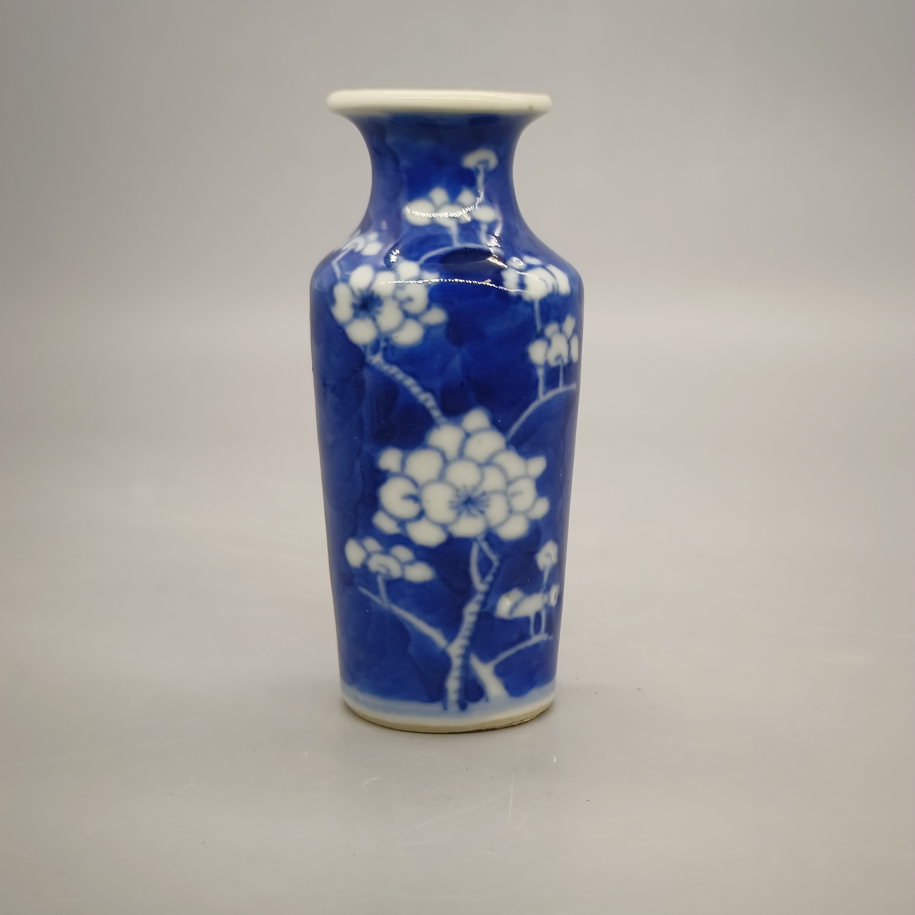 62501061*清晚期青花留白冰梅纹瓶/瓷器六/江苏省文物总店