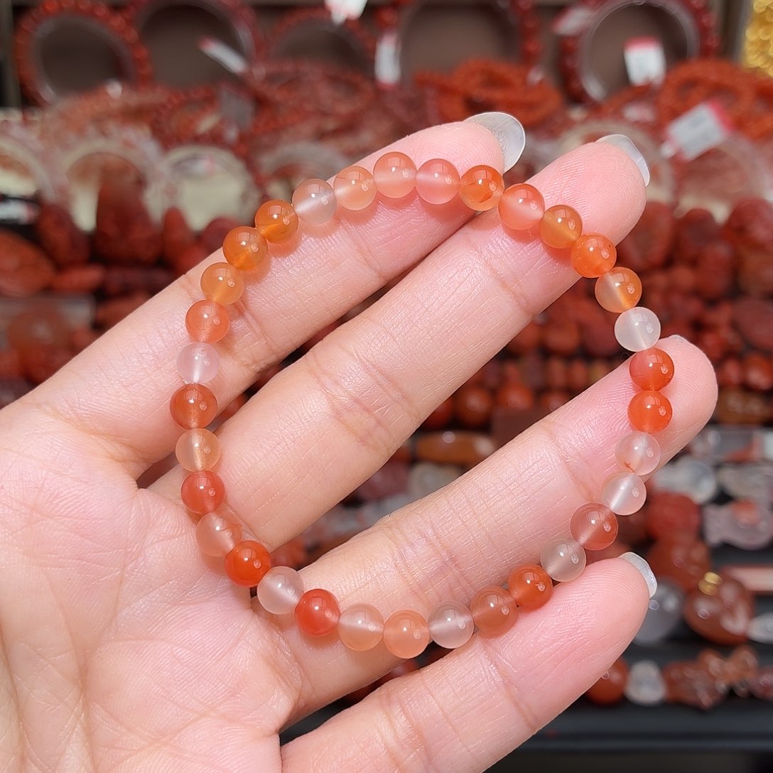 南红玛瑙未镶嵌颈饰糖果色小米珠多圈5+