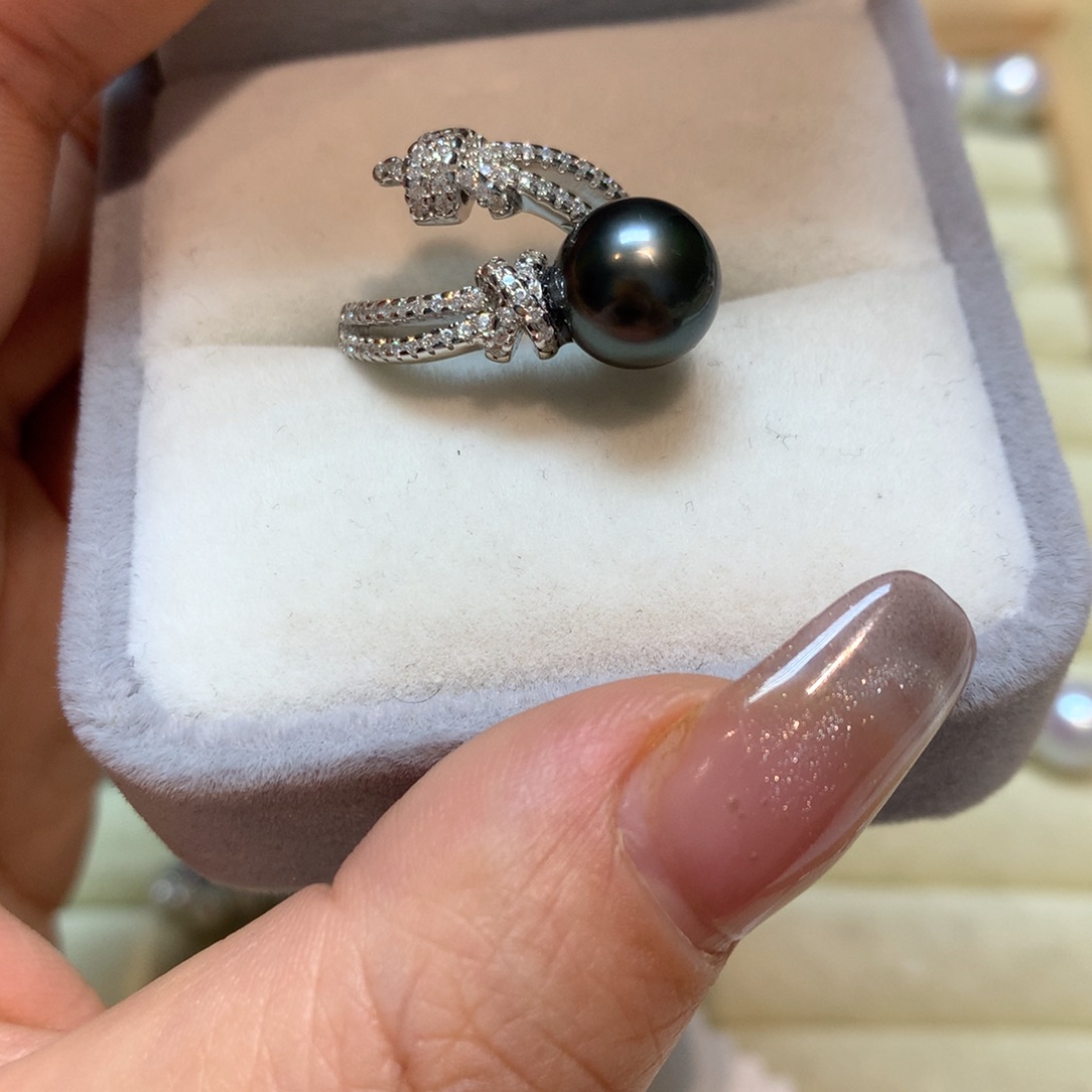 海水珍珠戒指银S925镶嵌