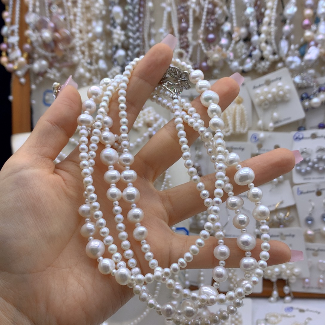 ****阁银S925镶嵌淡水珍珠项链耳饰