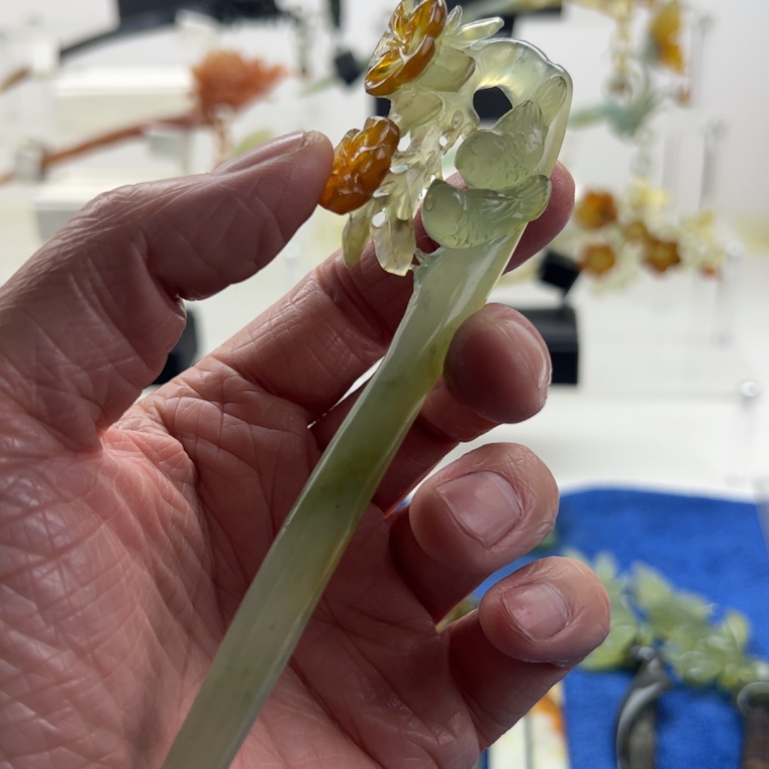 岫玉福利发簪未镶嵌