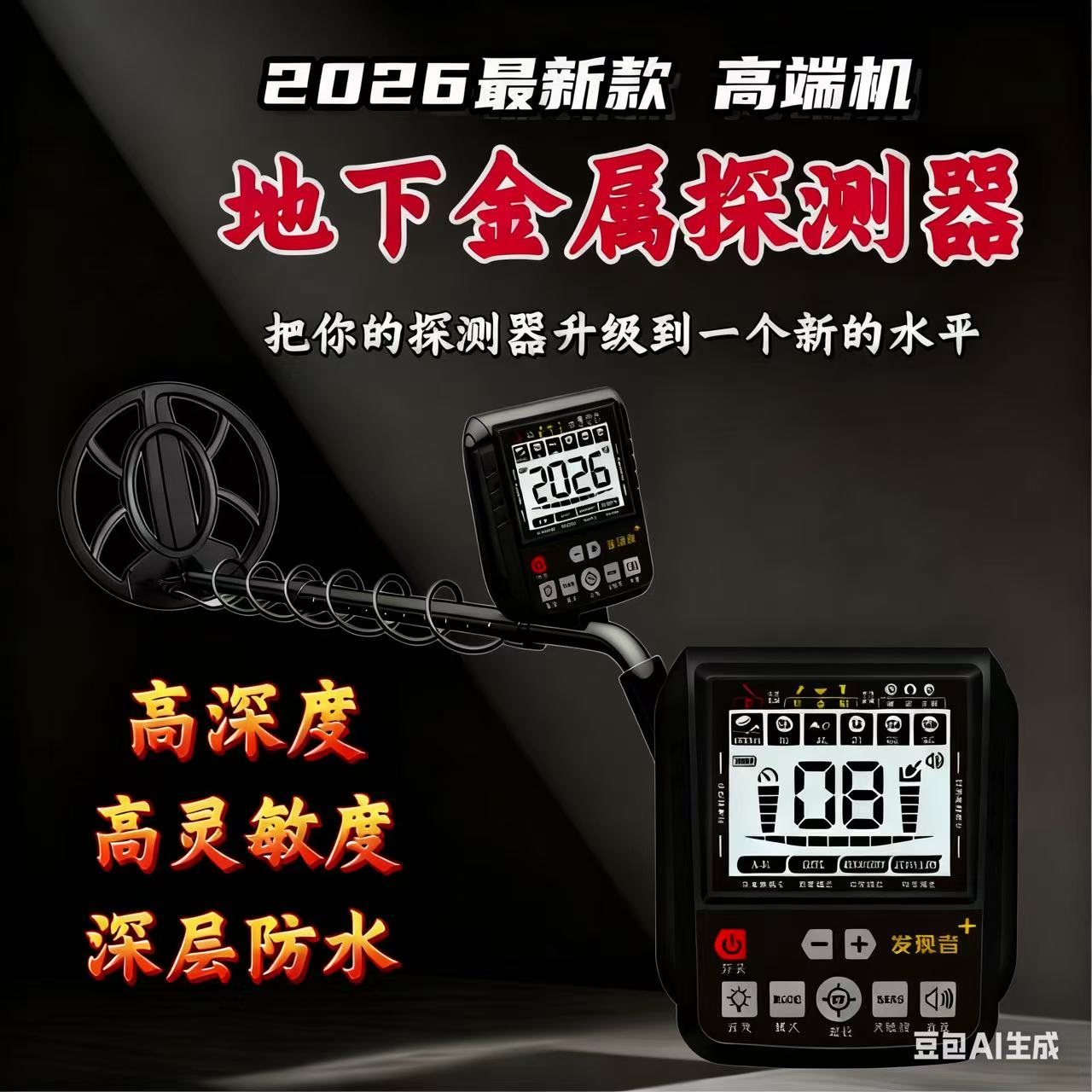 发现者拍一发四2026年新款金属探测器可探测金银铜铁铝一键排铁