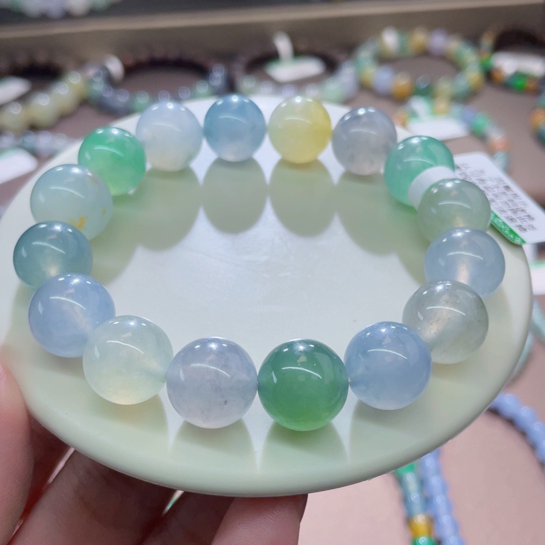 未镶嵌手链翡翠冷浓多宝卡12+