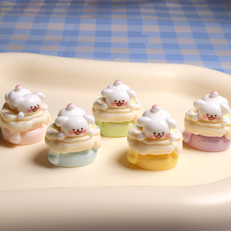 【许愿+对对碰】卡通立体小狗蛋糕树脂饰品配件diy