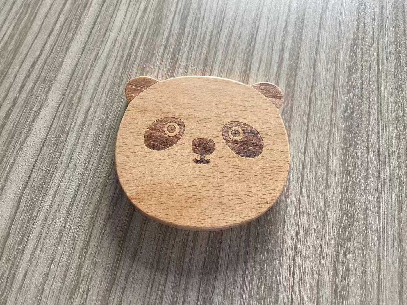 榉木熊猫杯垫10-9-1cm（jm14）拍一发二