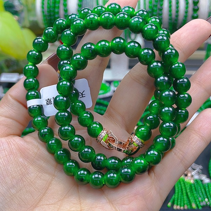 翡翠颈饰未镶嵌圆珠项链8