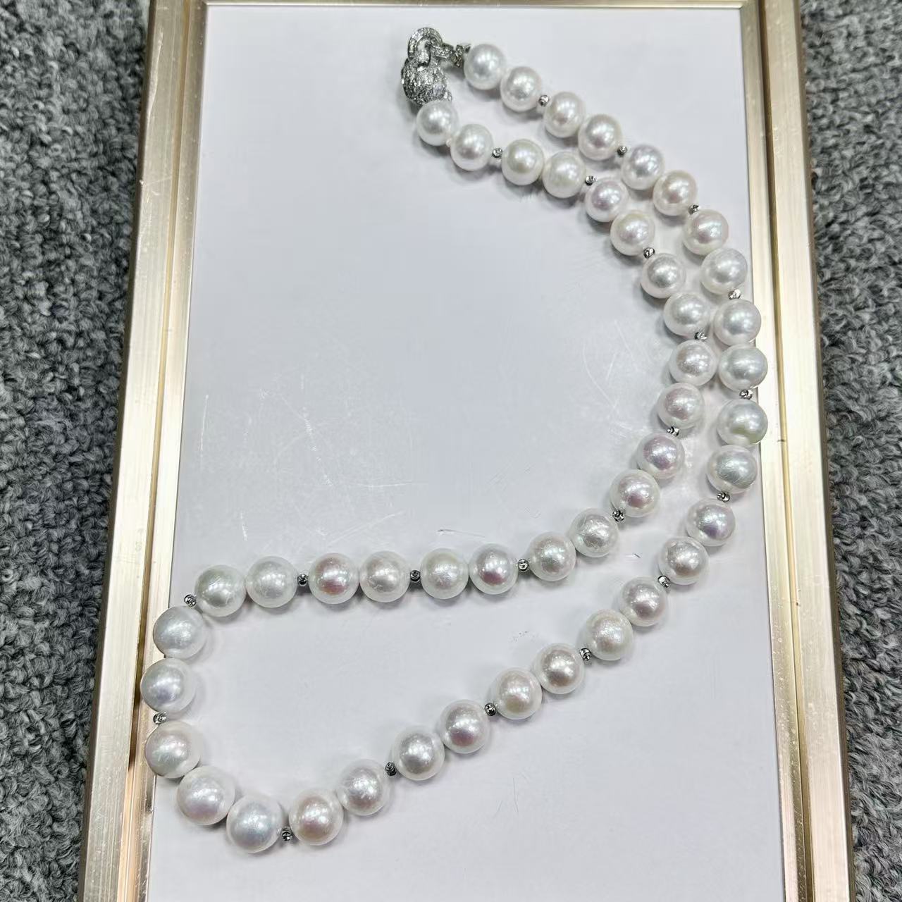 娜点珠宝 毛衣链11-13mm豹子扣头淡水珍珠毛衣链长度61.5cm