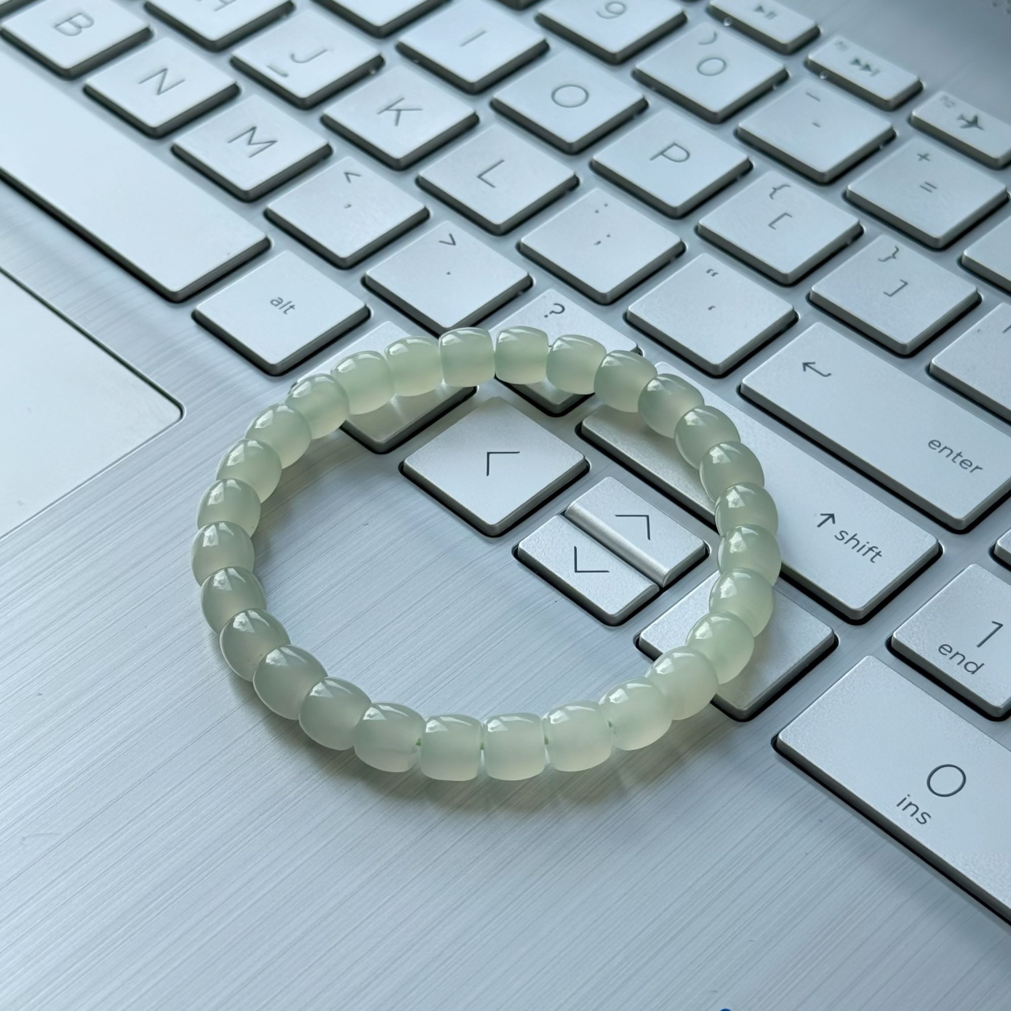 天然和田玉高冰晴直切单圈手串新中式风格男女款