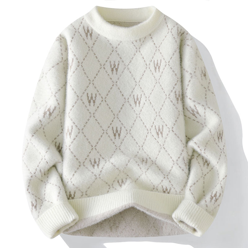 【高品质】保暖宽松学生毛衣男士加厚半高领针织衫打底秋冬季潮9088