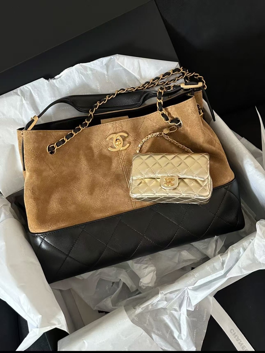 未使用 Chanel/香奈儿 25A高级手工麂皮hobo芯片款34cm  14429722