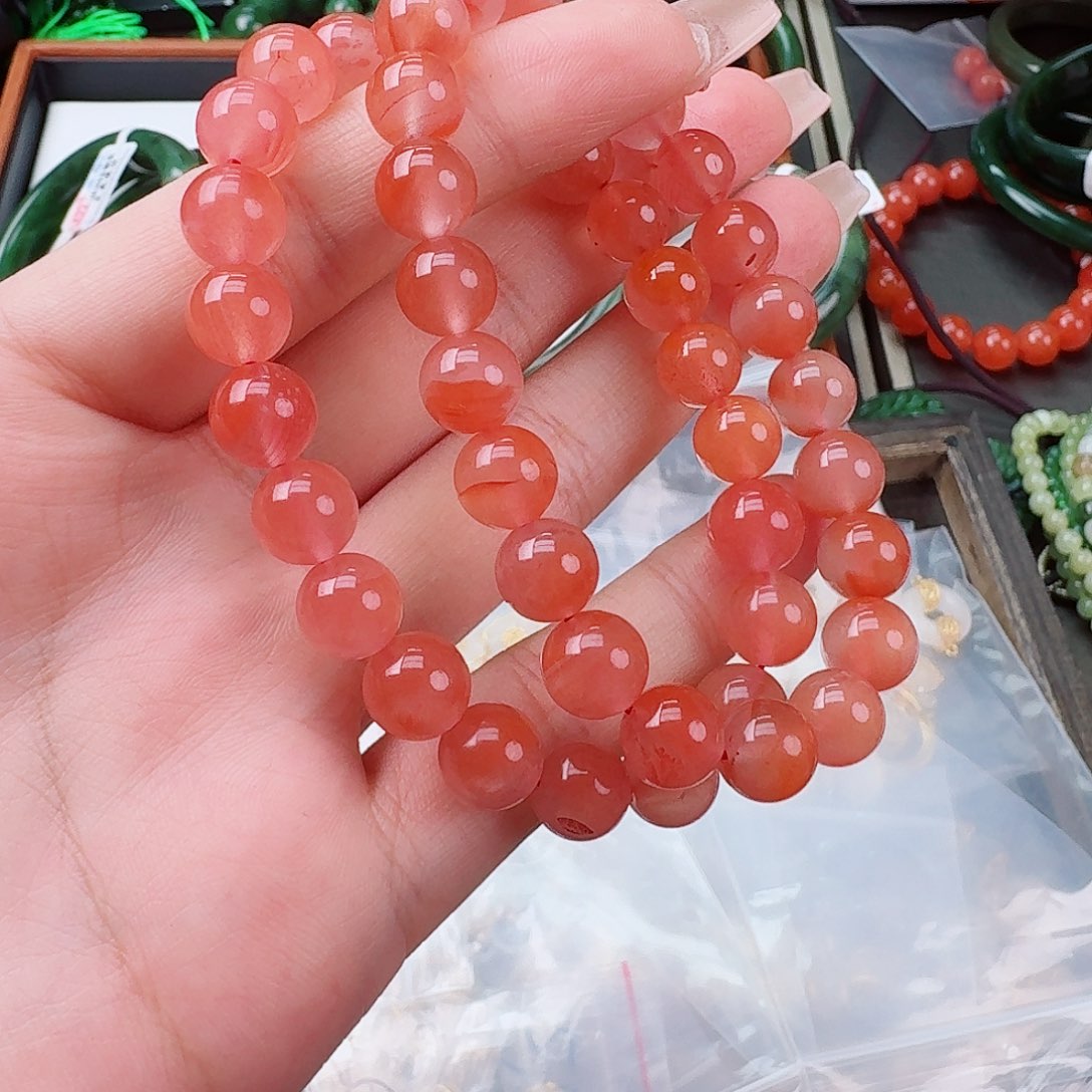 南红玛瑙冰飘卡8未镶嵌