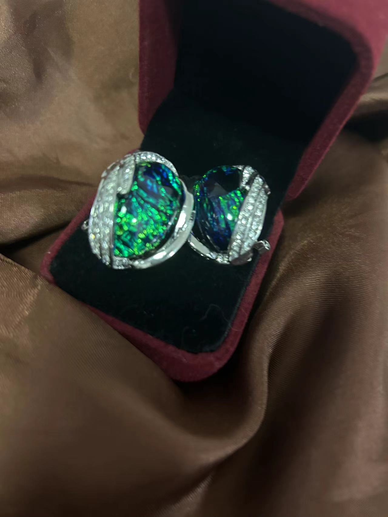 铜合金琉璃耳饰 简约原创设计耳钉几何气质经典耳钉  3