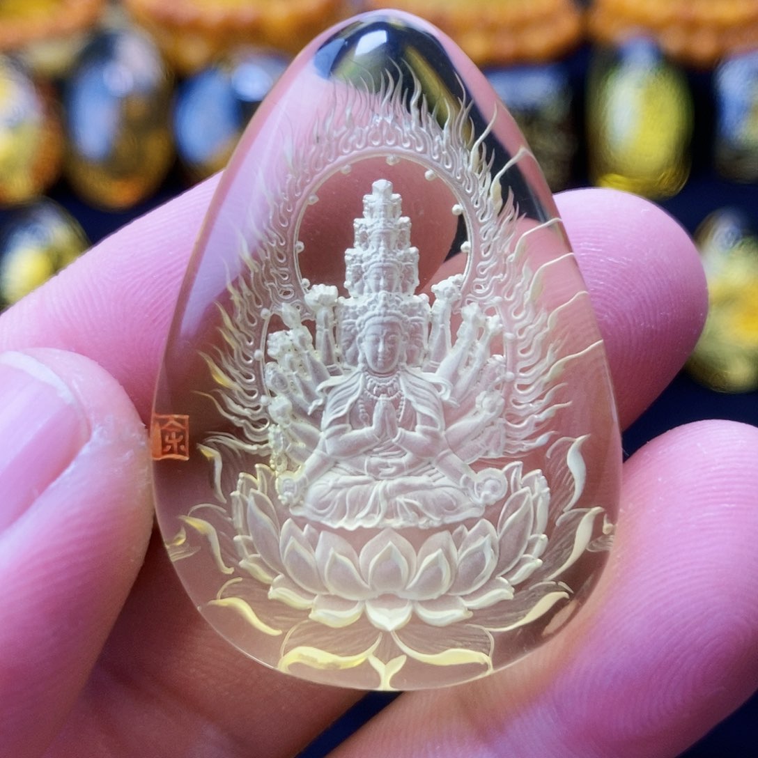 【闪购商品】金珀颈饰未镶嵌琥珀阴雕