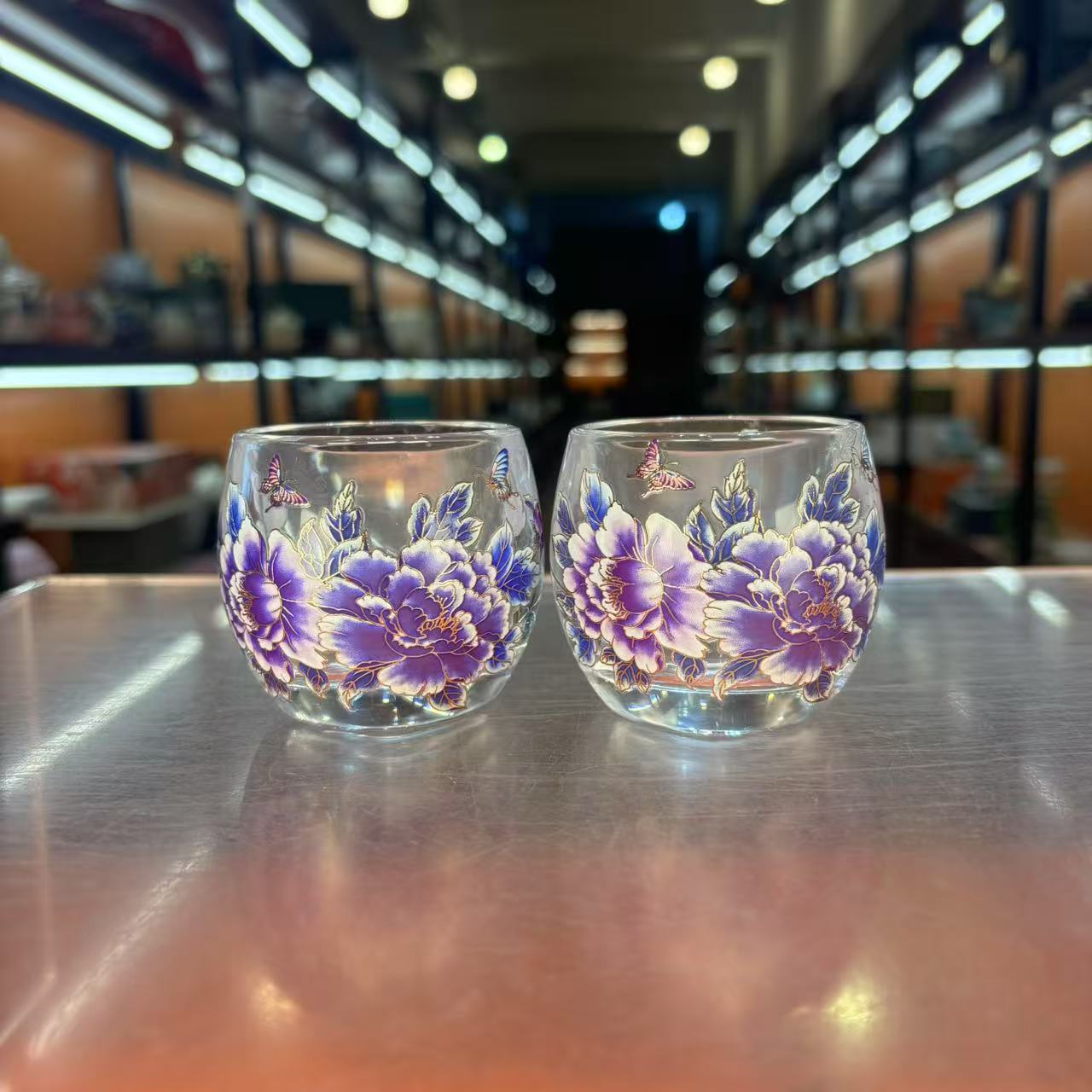 秋香茶具 蝶恋牡丹变色（两个装）主人杯茶杯品茗杯-5377-2400