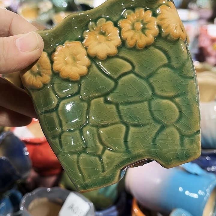 瓷片花盆多肉植物艺术品