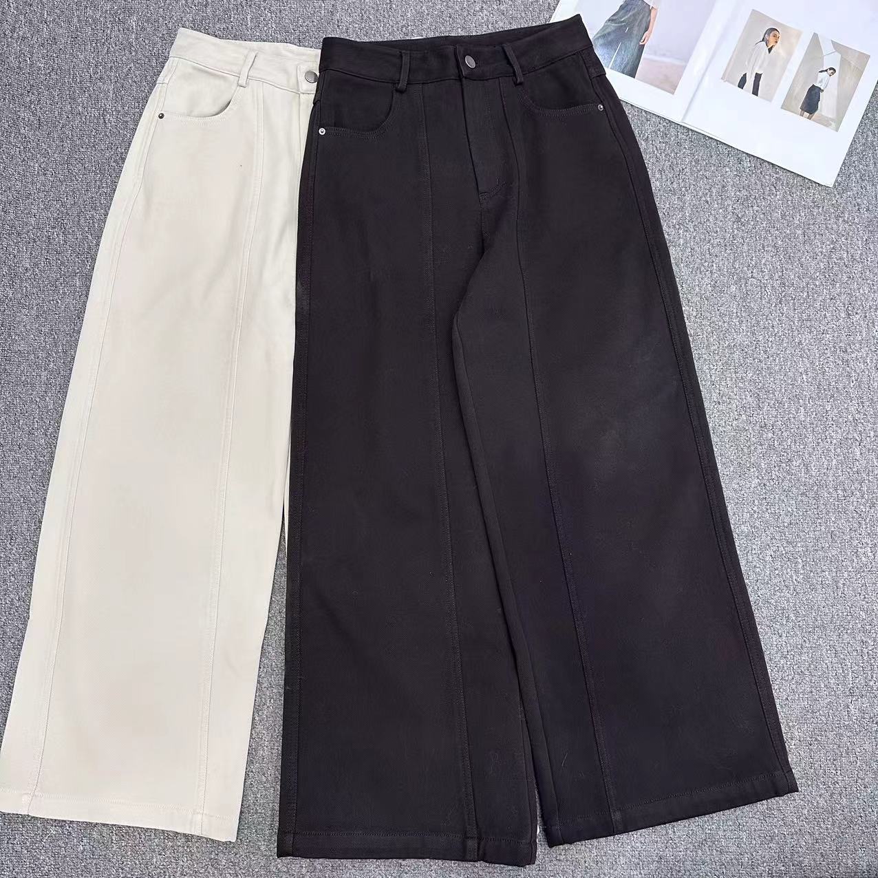 【周周家】7012濮院冬季加绒阔腿裤纯色女士休闲时尚街头风