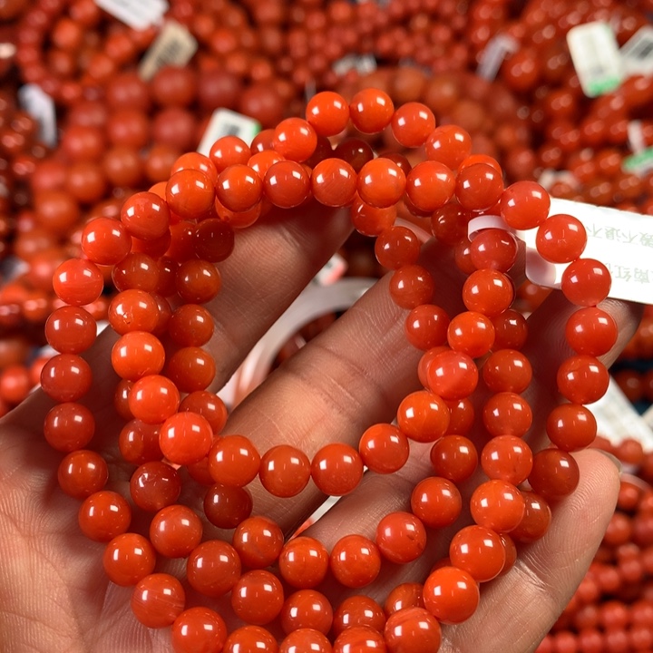 南红玛瑙手链未镶嵌