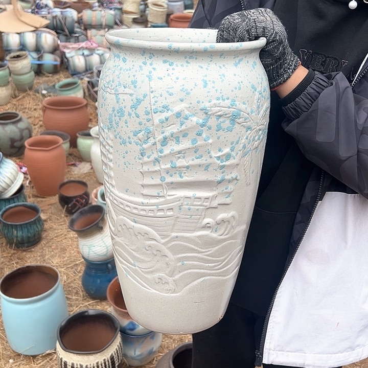 紫砂花盆高度42口20        