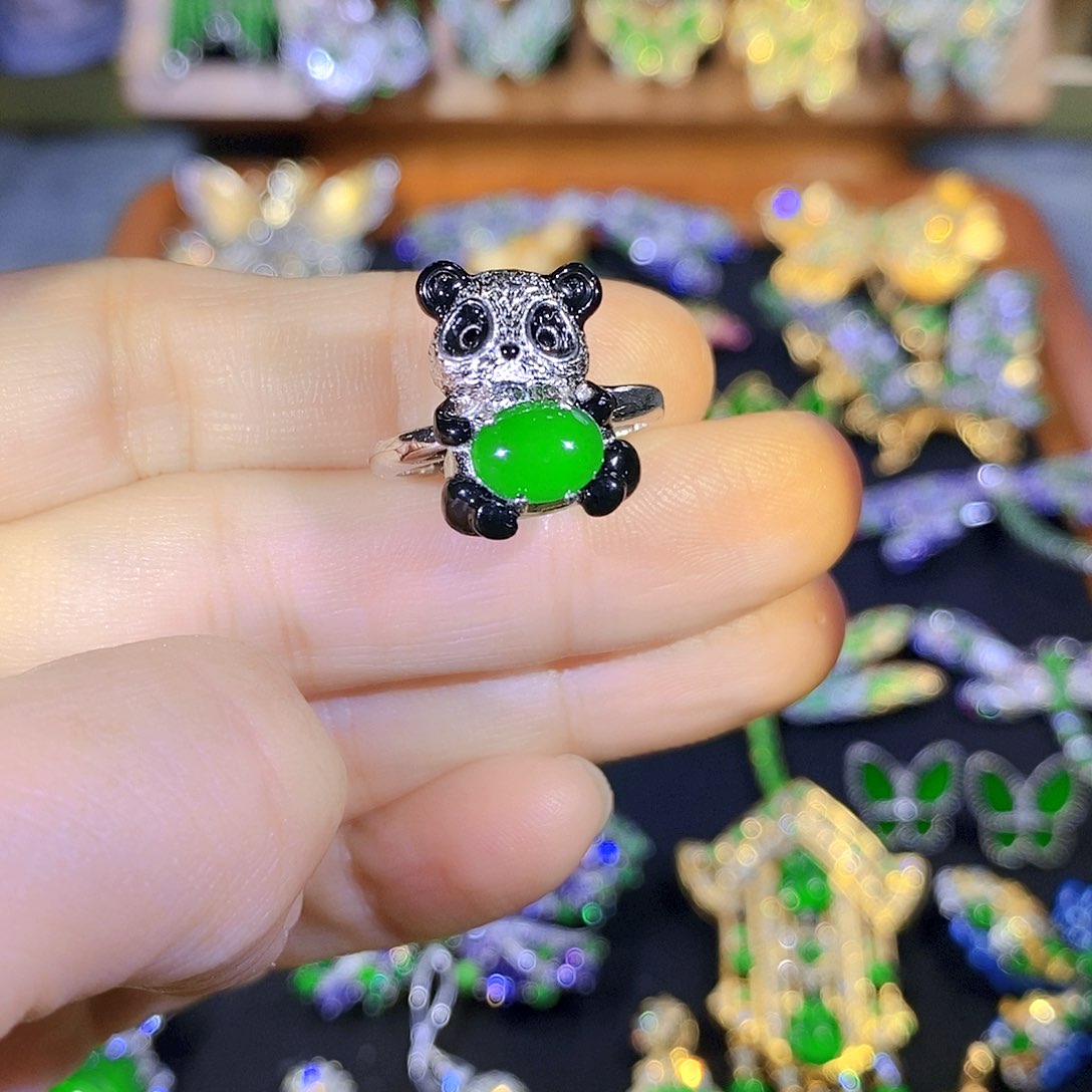 吊坠(不含链)银S925镶嵌翡翠