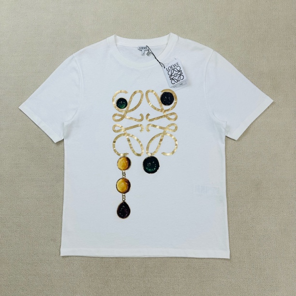 未使用 LOEWE/罗意威 印花logo短袖/L码/WL1722