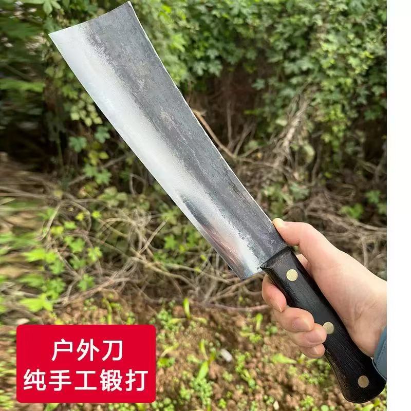 手工锻打弹簧钢户外刀砍树劈竹丛林排障实用工具