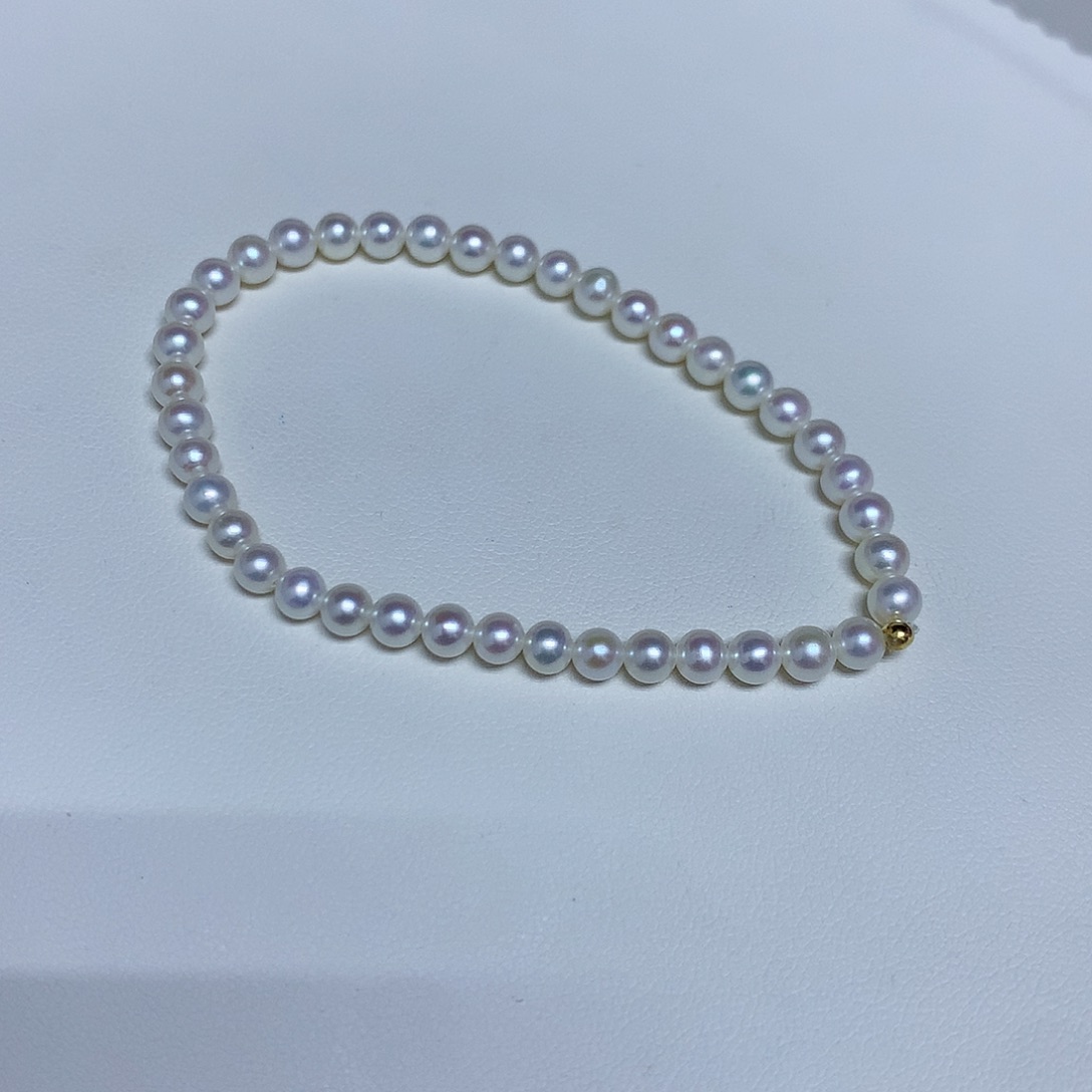 手链18K金镶嵌淡水珍珠4-5