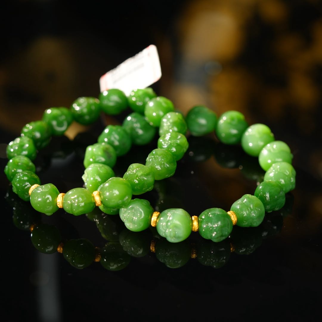 【初见珠宝】和田玉佛面手串17-1CH320X42【多样性发一件】