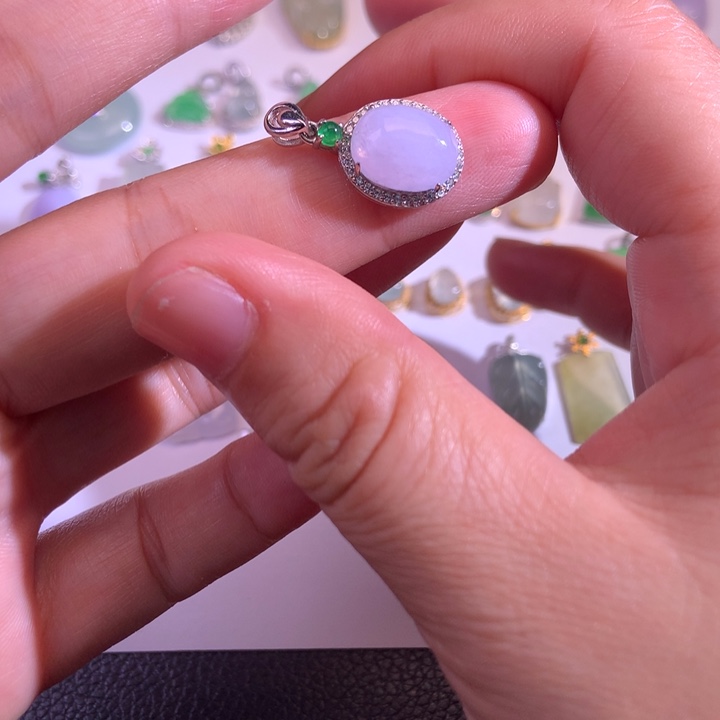 翡翠银S925镶嵌颈饰