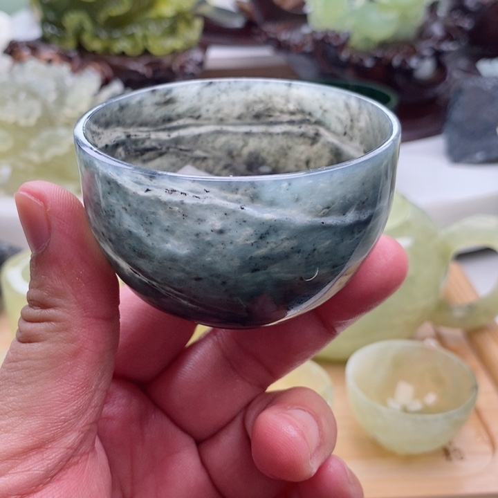 岫玉四大名玉杯60cc未镶嵌