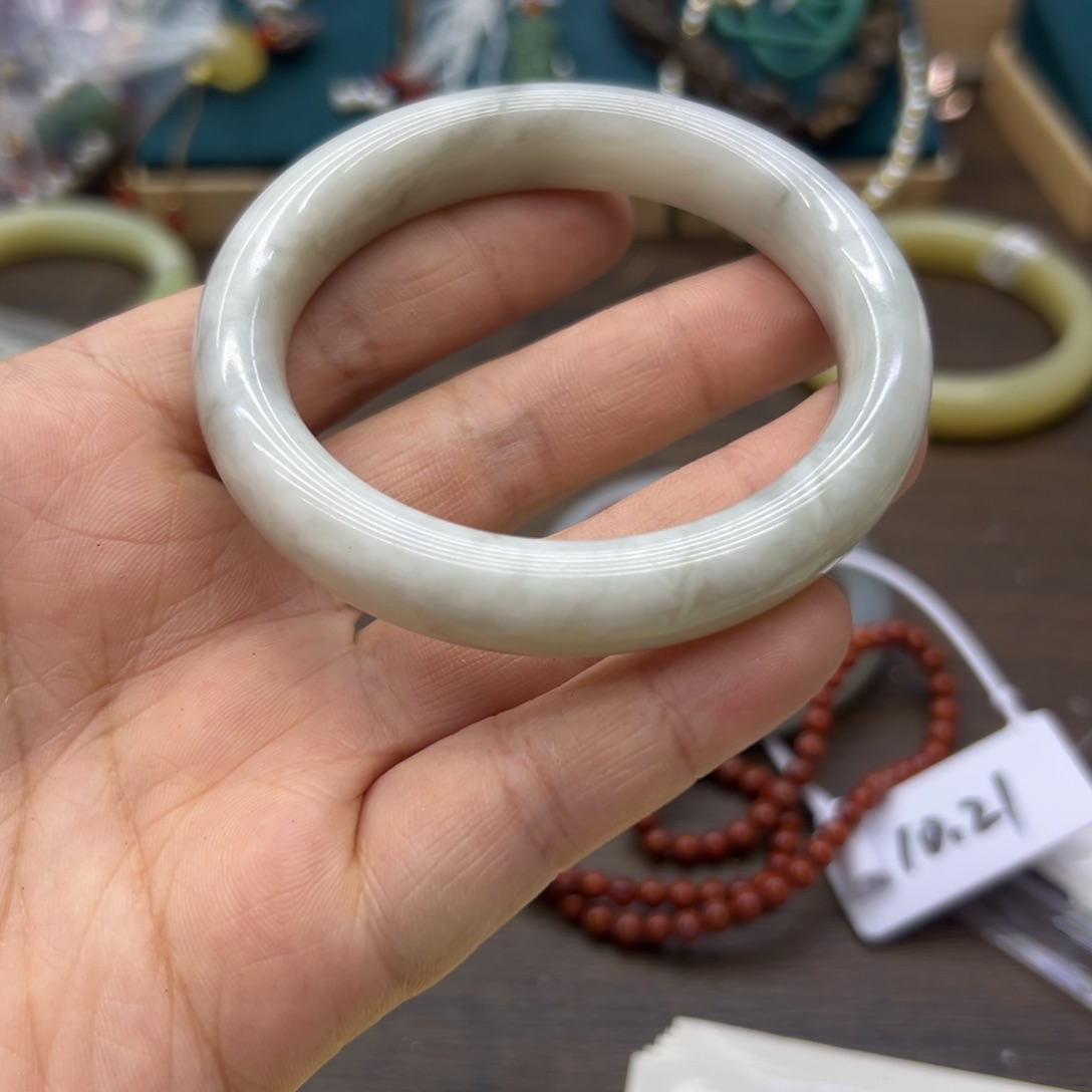 和田玉未镶嵌手镯57.5圈围1286