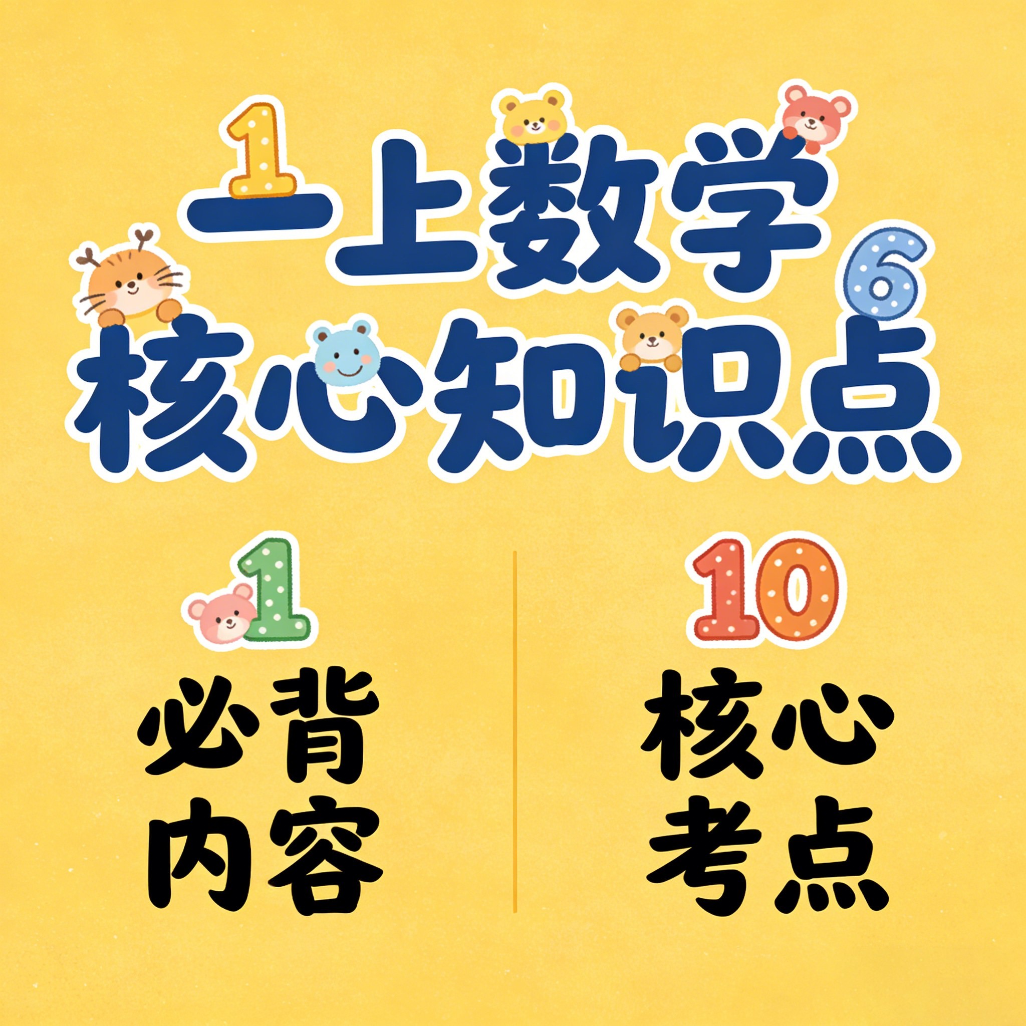 一上数学必背内容全梳理 核心知识点+考点汇总 电子版可直接打印