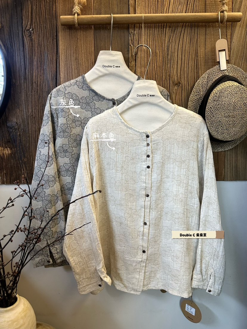 CHAI#98327#圆领提花衬衫 FL