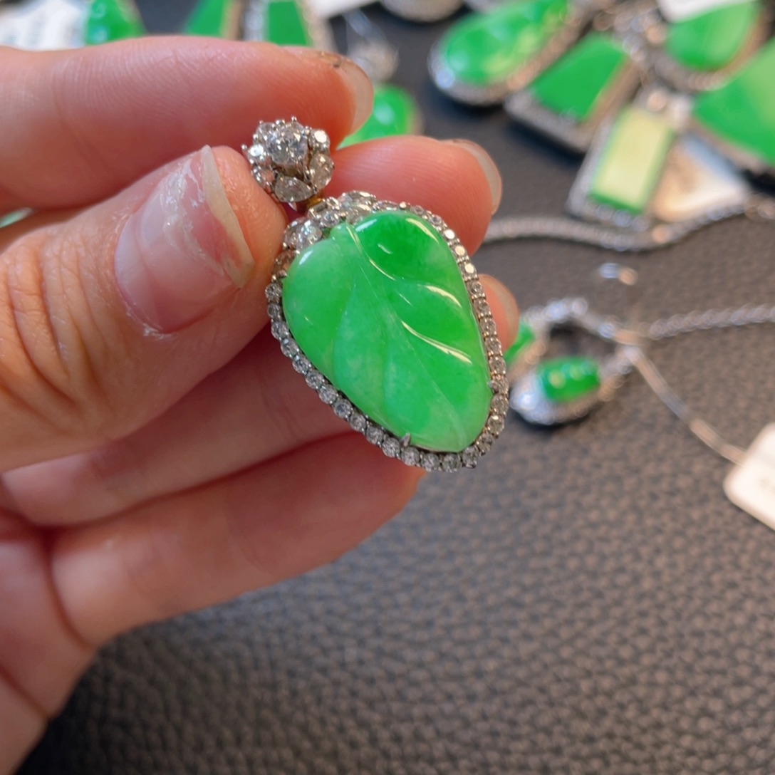 翡翠银S925镶嵌吊坠(不含链)