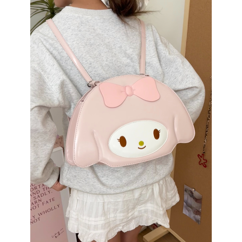 大容量蝴蝶结可爱萌兔百搭大学生小众设计感潮流单肩斜挎双肩包包