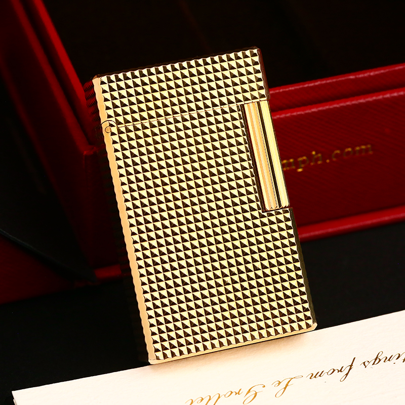 Dupont充气打火机镀金大巴黎钉L1大号防爆送礼佳品时尚收藏男士