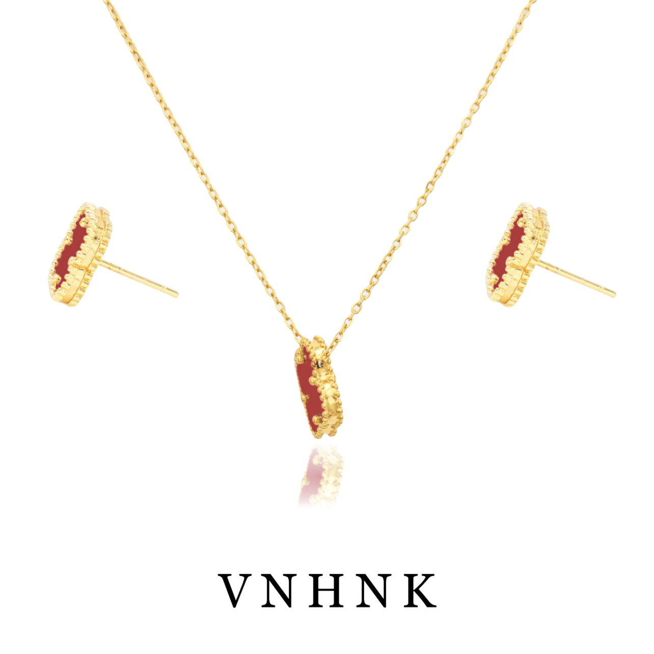 铜合金项链 美可儿   T1285  金色（47cm）时尚气质项链耳钉套装