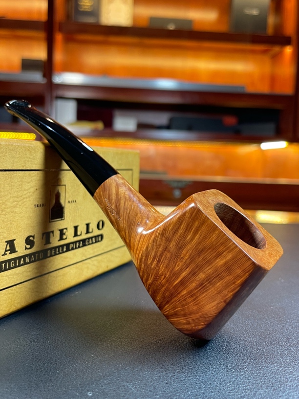 意大利卡斯特罗收藏签名kk石楠木手工烟斗 内径23.5斗深34.5