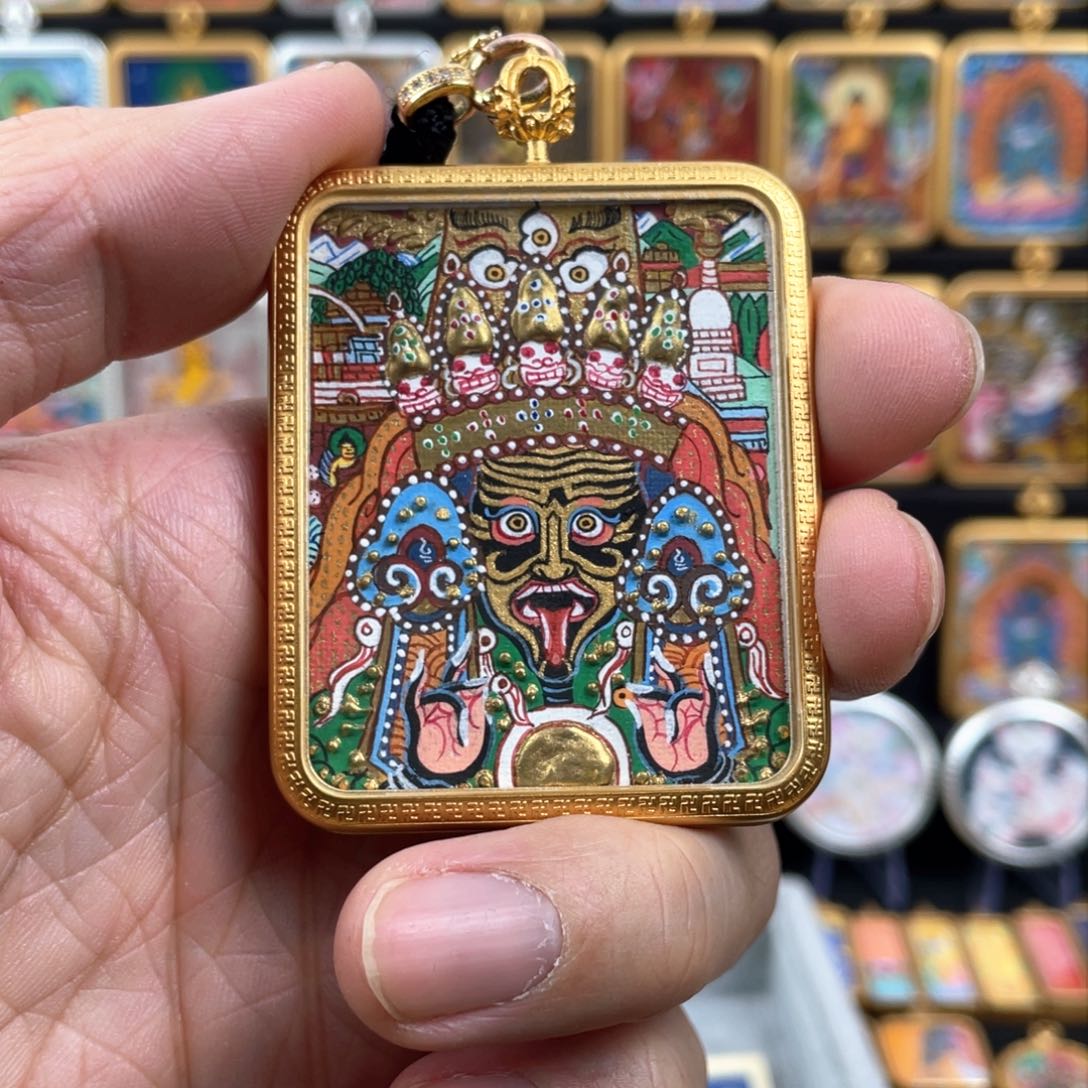 吊坠与**，唐趣坊非遗纯手绘唐卡