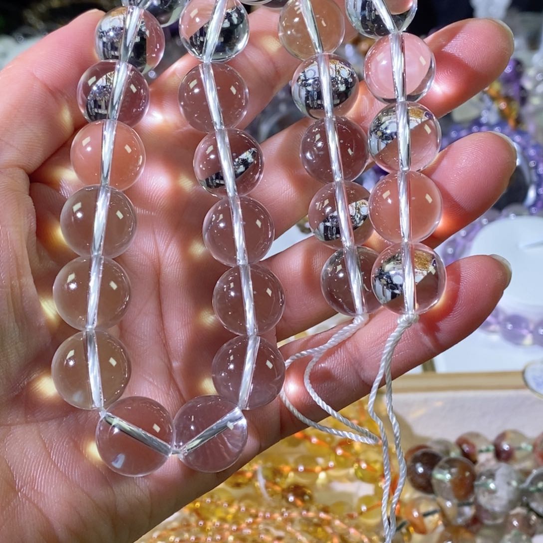 天然白水晶珠串未镶嵌水晶?*珞