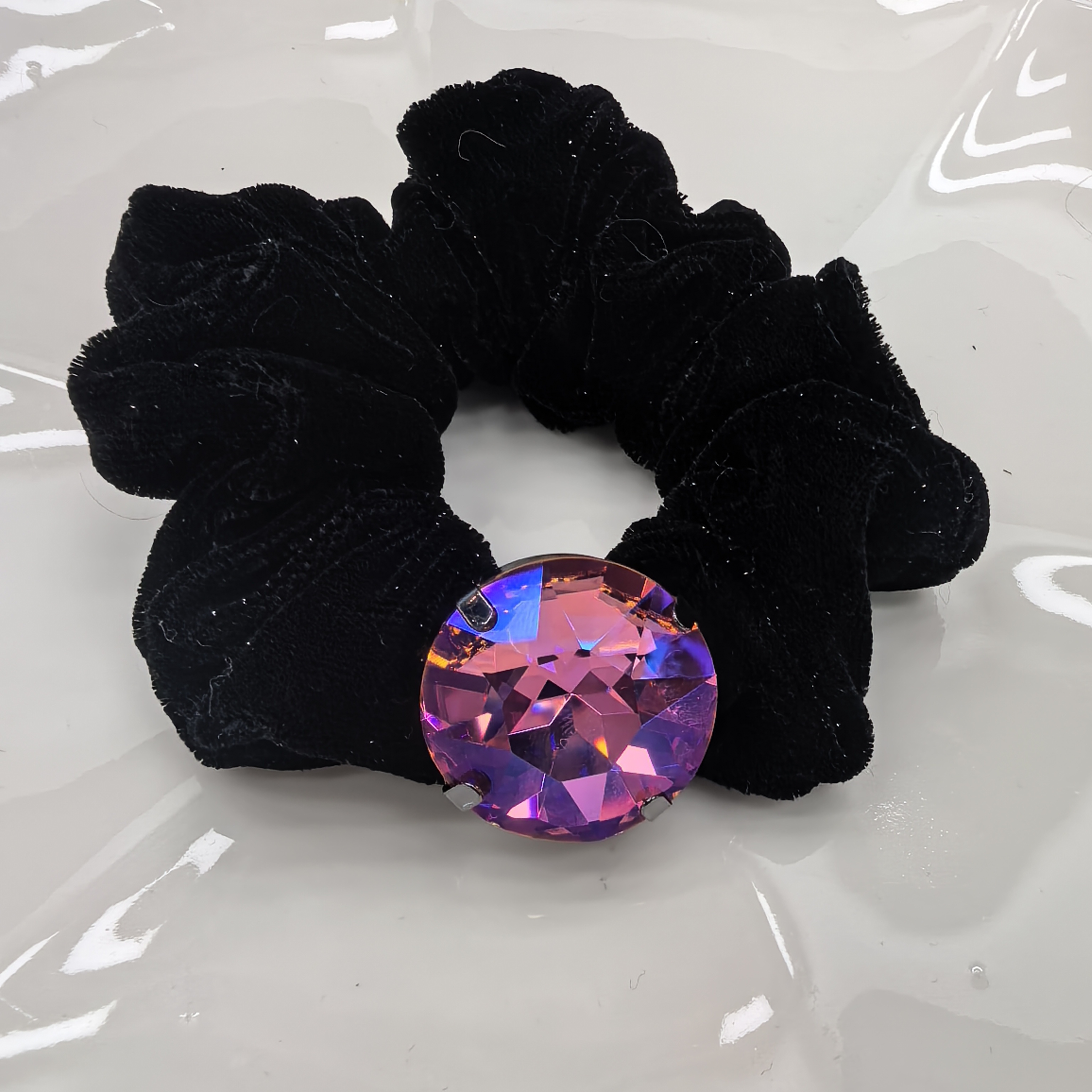 F241粉色圆大颗闪闪泡菜款绒绒肠圈