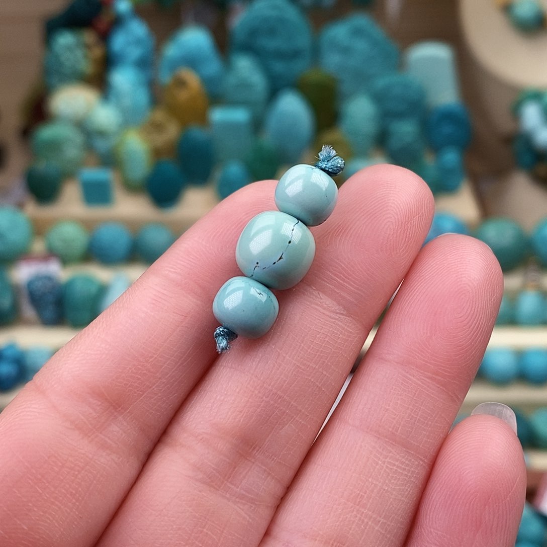 绿松石珠宝奇石未镶嵌9mm