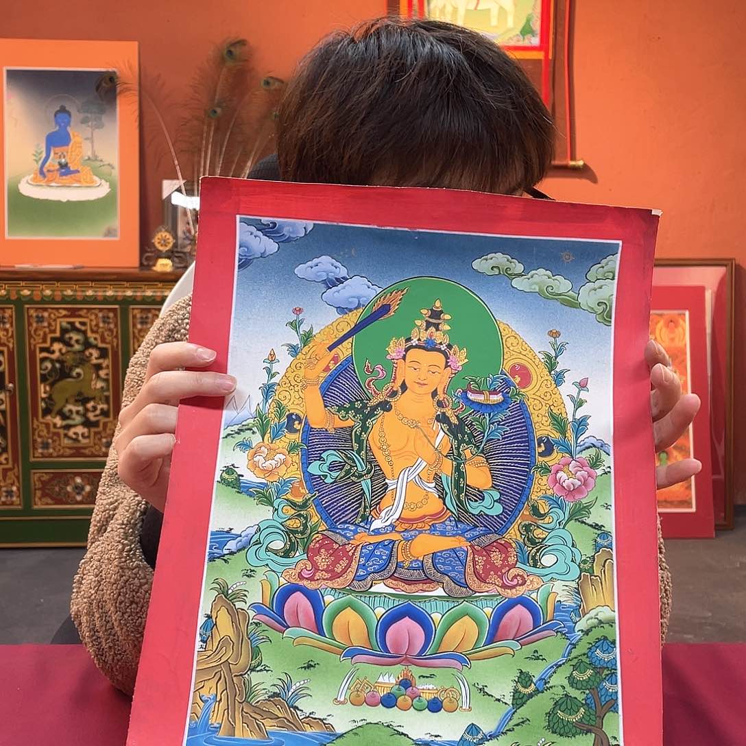 装裱画25×35文殊纯手绘