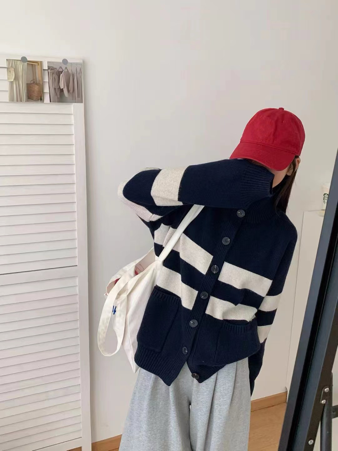 9863-CQ新款排扣立领宽松针织毛衣（80-140）