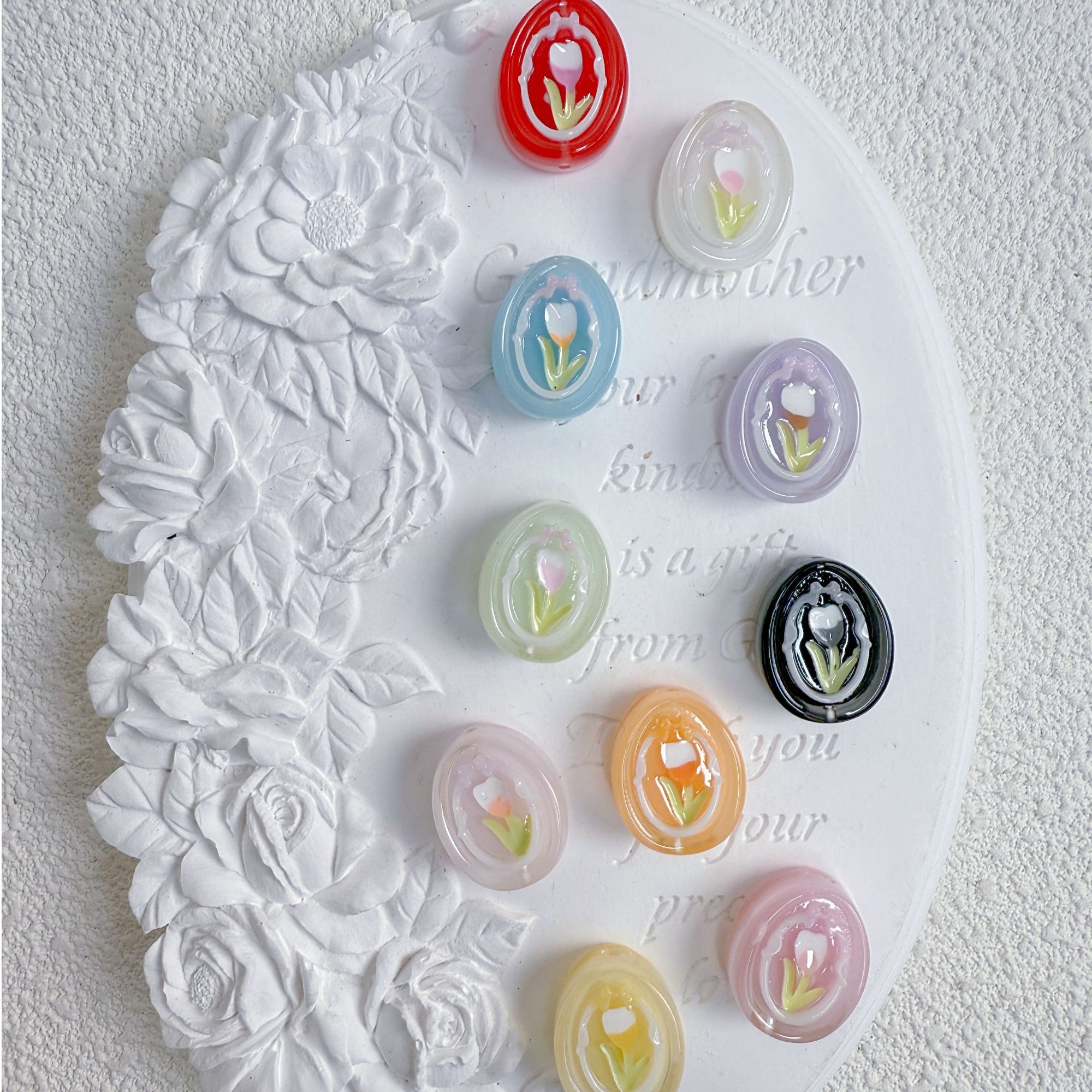 喜柿diy-夏日限定定果冻手绘郁金香花牌