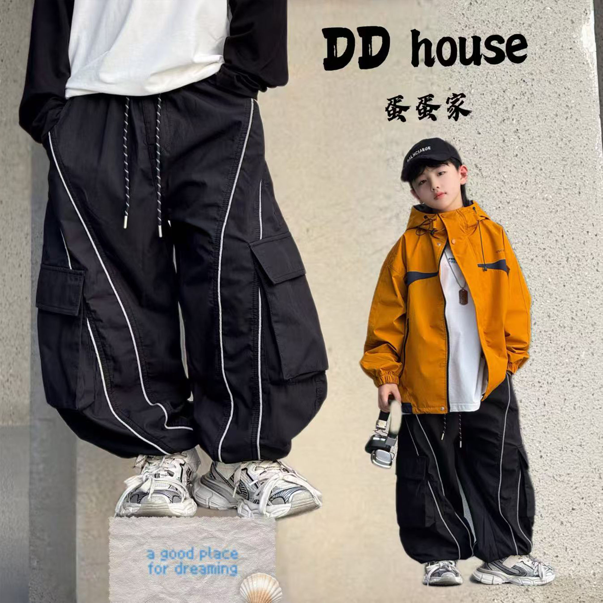 蛋蛋家【满天星】25542冬季新款黑色撒银满天星加绒休闲裤