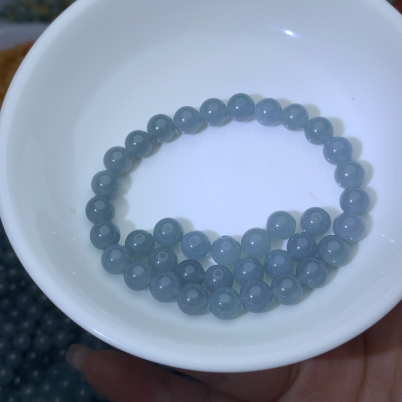 【闪购商品】翡翠手链未镶嵌卡7精品冰蓝水14颗 手链拍2单！