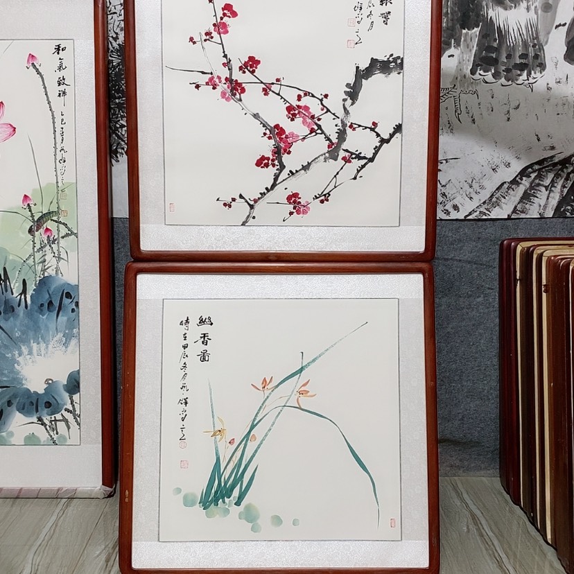【闪购商品】国画书画作品带框65×65厘米